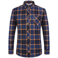 Men's Business Commute Plaid Long-Sleeve Shirt