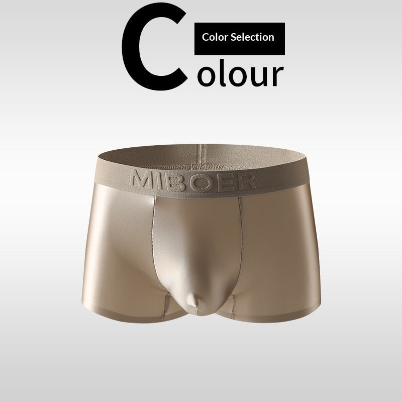 Mens Underwear Business Ice Silk Light Luxury Satin Boxers