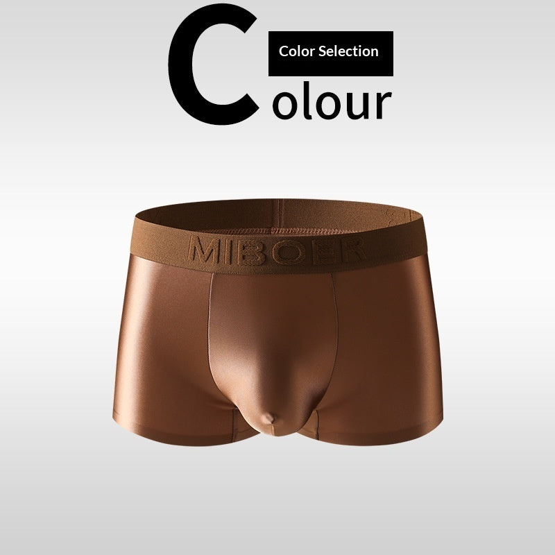Mens Underwear Business Ice Silk Light Luxury Satin Boxers