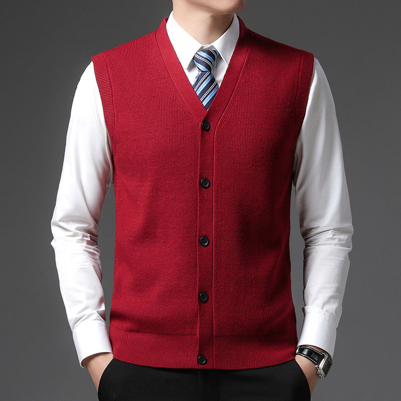AutumnWinter Men's Wool Cardigan Vest