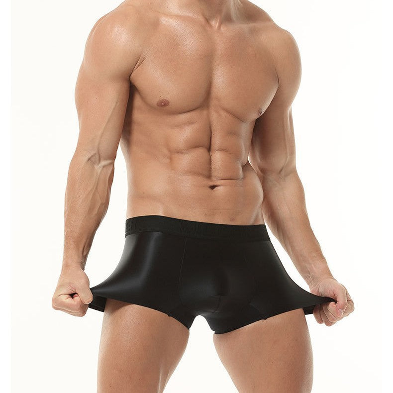 Mens Underwear Business Ice Silk Light Luxury Satin Boxers
