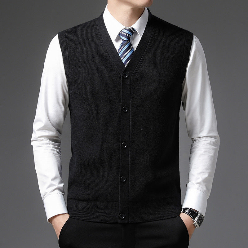 AutumnWinter Men's Wool Cardigan Vest