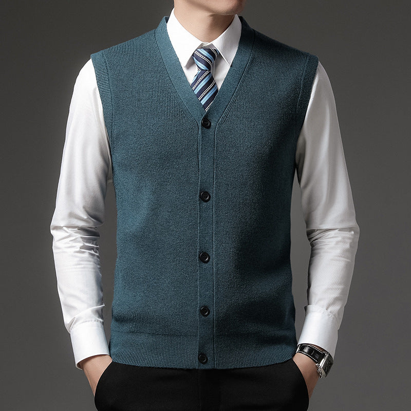 AutumnWinter Men's Wool Cardigan Vest