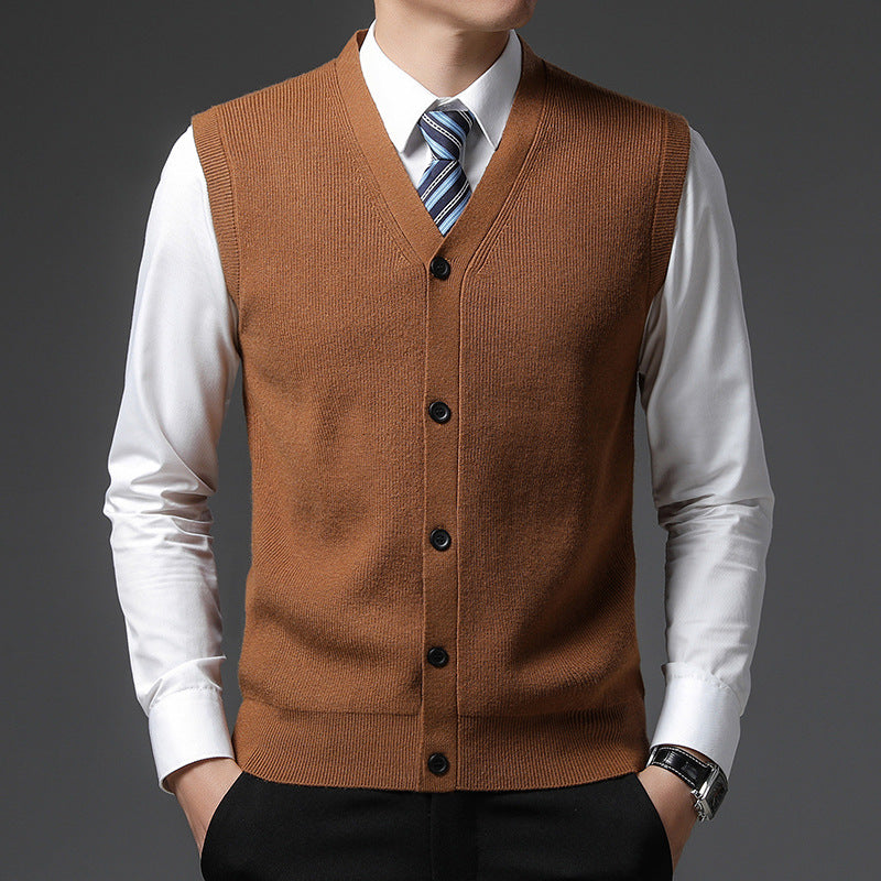 AutumnWinter Men's Wool Cardigan Vest