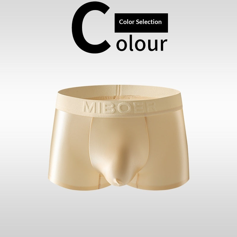 Mens Underwear Business Ice Silk Light Luxury Satin Boxers